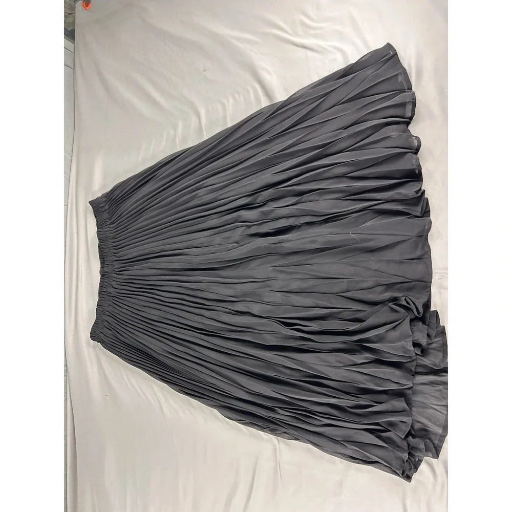 Lot of‎ 2 Womens Size Large Maxi Skirts Pleated Black & Polka Dot A New Day